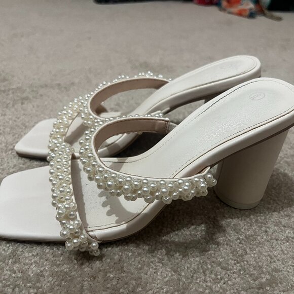Pearl Strappy Heels - Picture 1 of 3